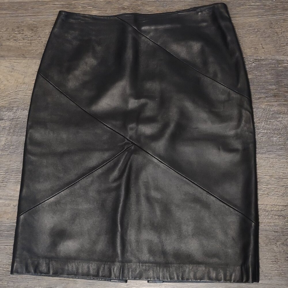 Leather Skirt Black Size 10